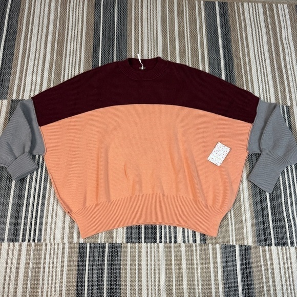 Free People Easy Street Color Block Sweater Size Small Women - Picture 2 of 10